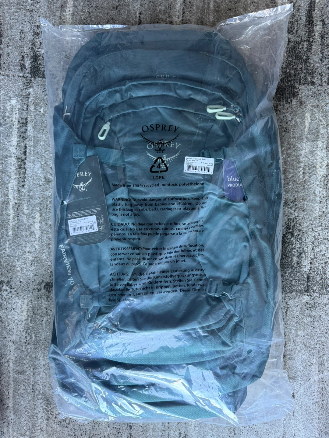 Brand New!! Osprey Fairview 70 Travel Pack - Cascade Blue - photo 2