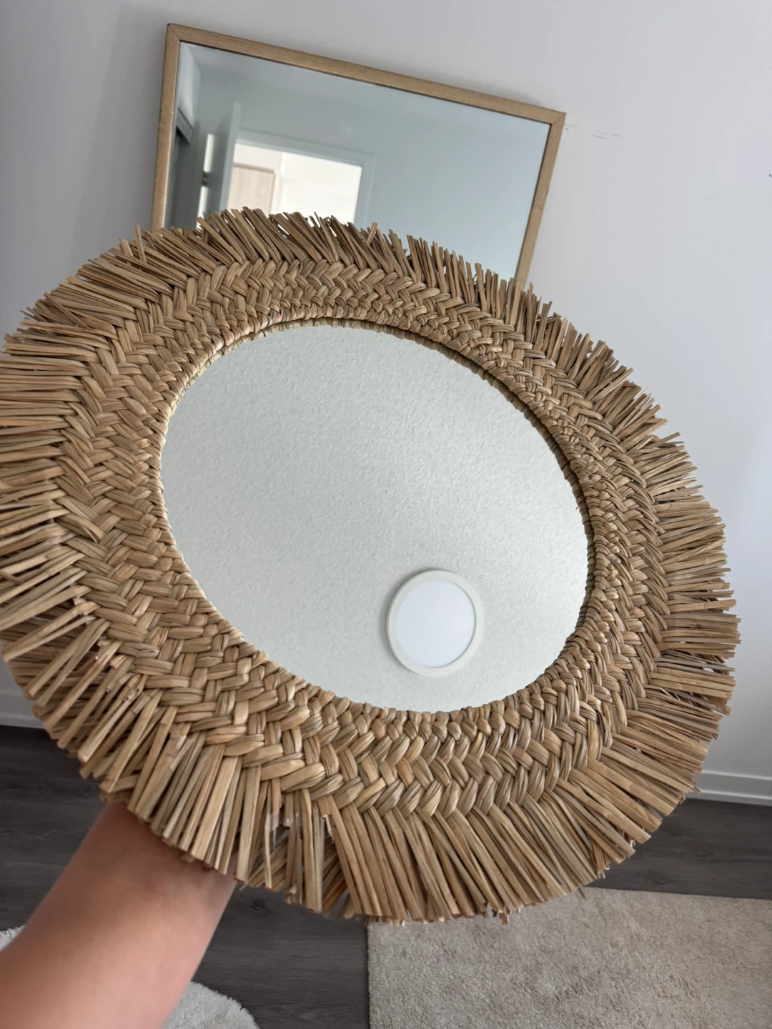 Woven Round Wall Mirror - photo 2