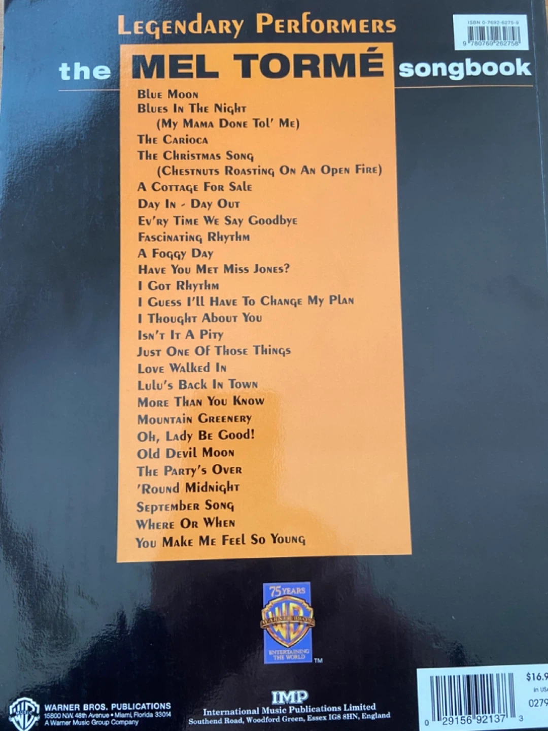 The Mel Tormé Songbook Legendary Performers Piano Vocal Chords - photo 2