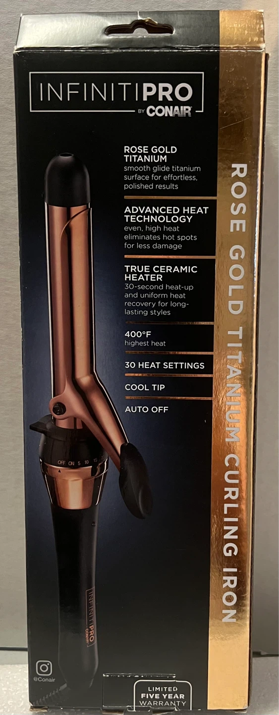 Conair InfinitiPRO 1-Inch Rose Gold Titanium Curling Iron - photo 3