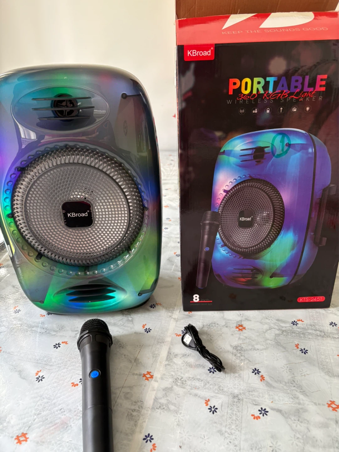 KBroad Karaoke Speaker with Wireless Microphone