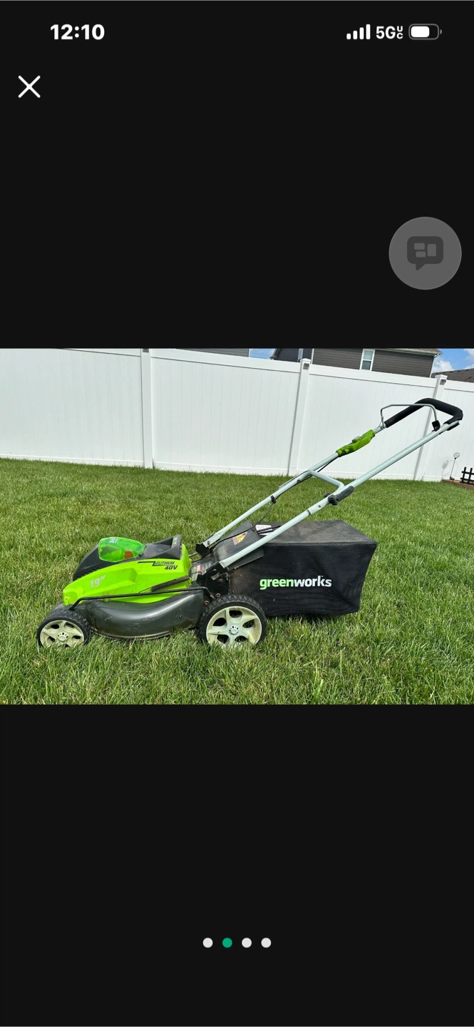Greenworks 40V 19" Cordless Lawn Mower with Battery and Charger