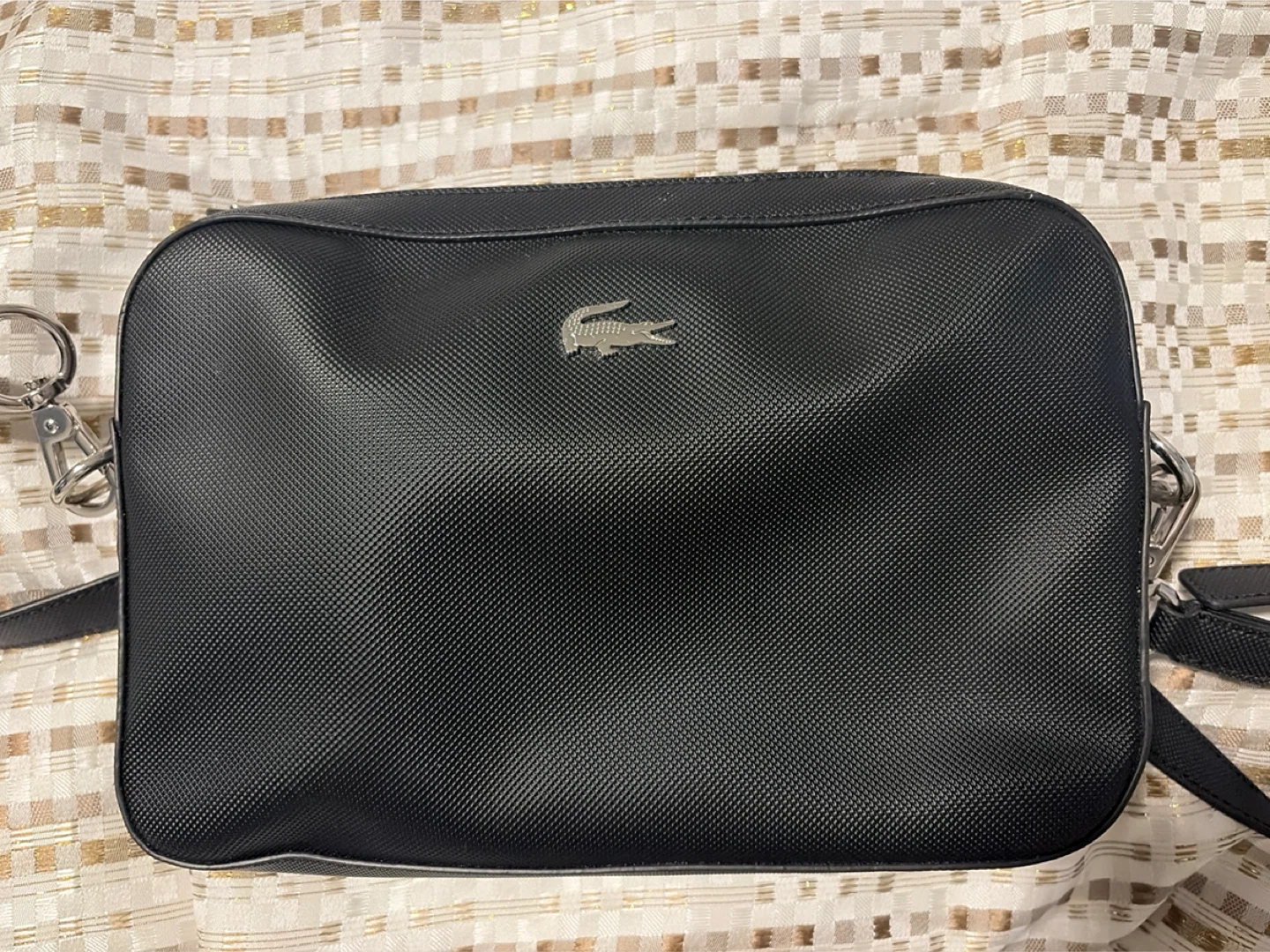 Lacoste Black Crossbody Bag with Charm