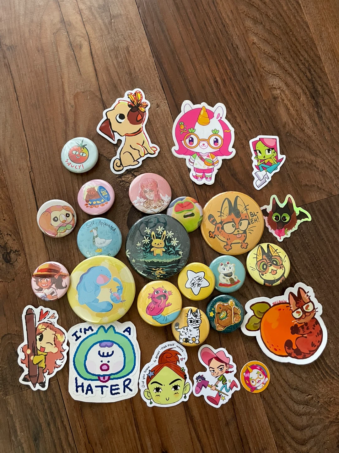 Stickers and buttons