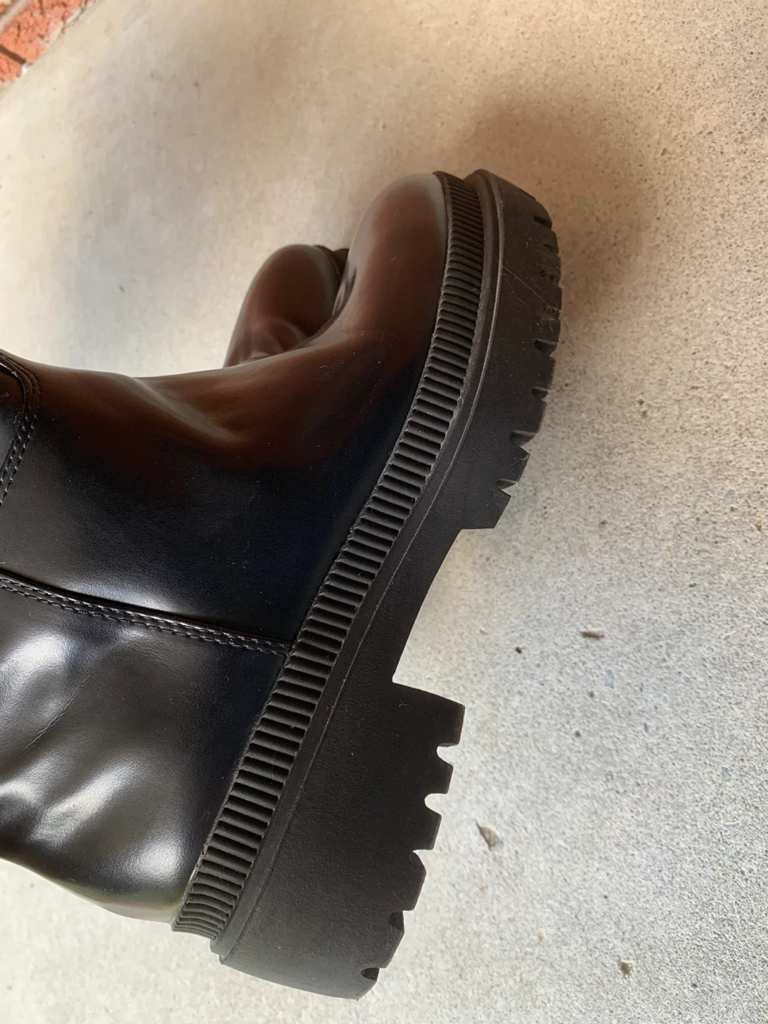 Black Tall Faux Leather Boots - photo 3