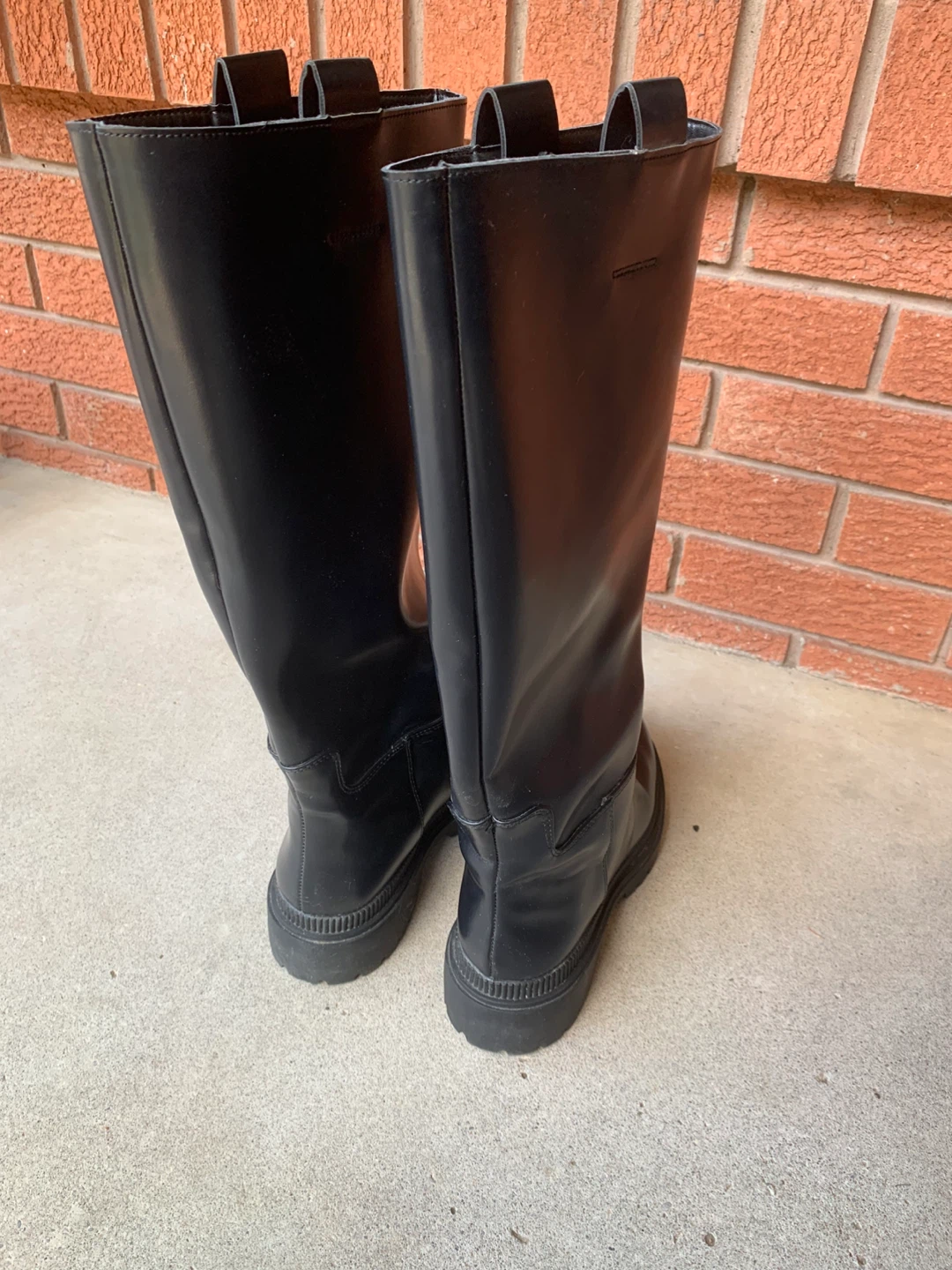Black Tall Faux Leather Boots - photo 2