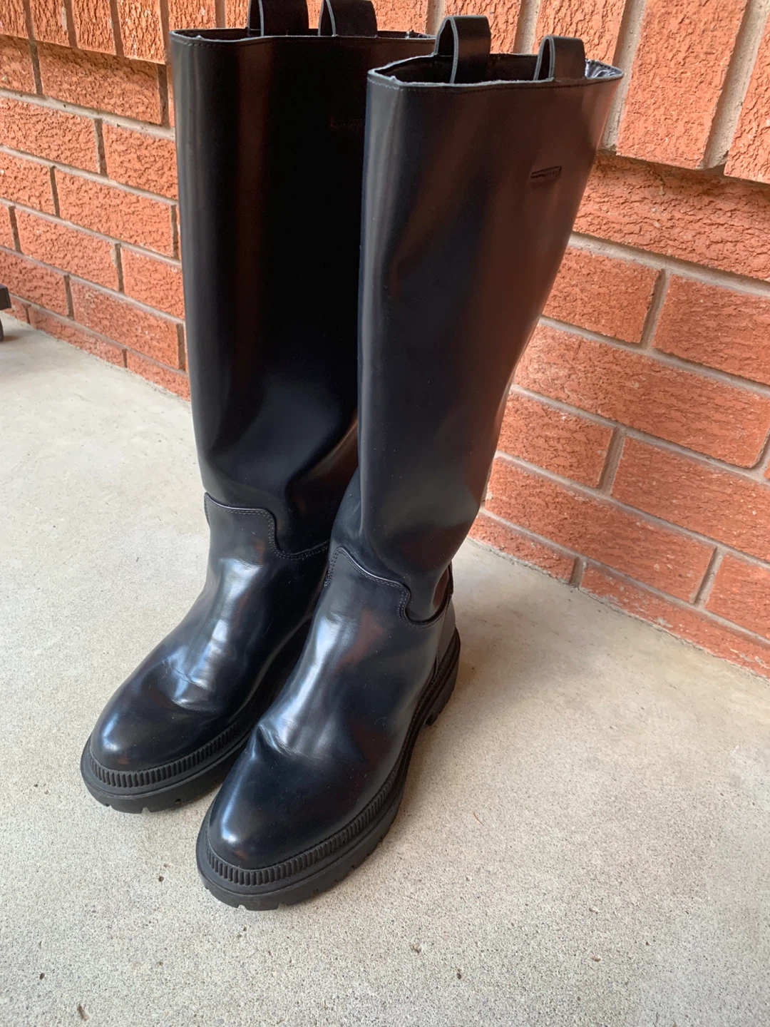 Black Tall Faux Leather Boots