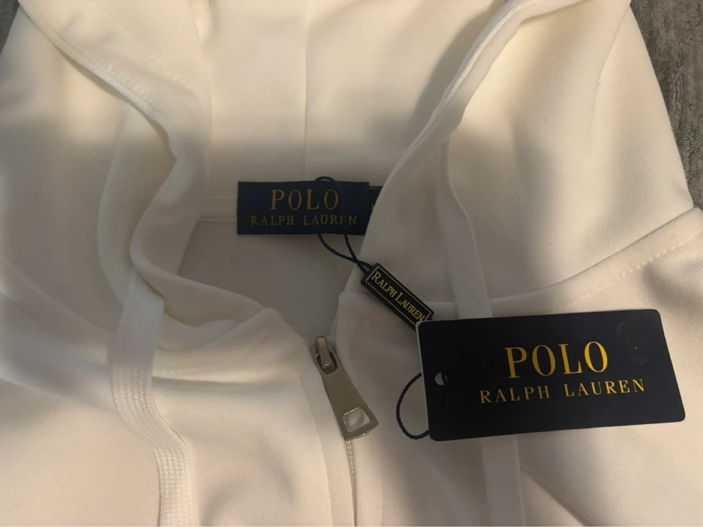 White Polo Ralph Lauren Zip-Up Hoodie - photo 3
