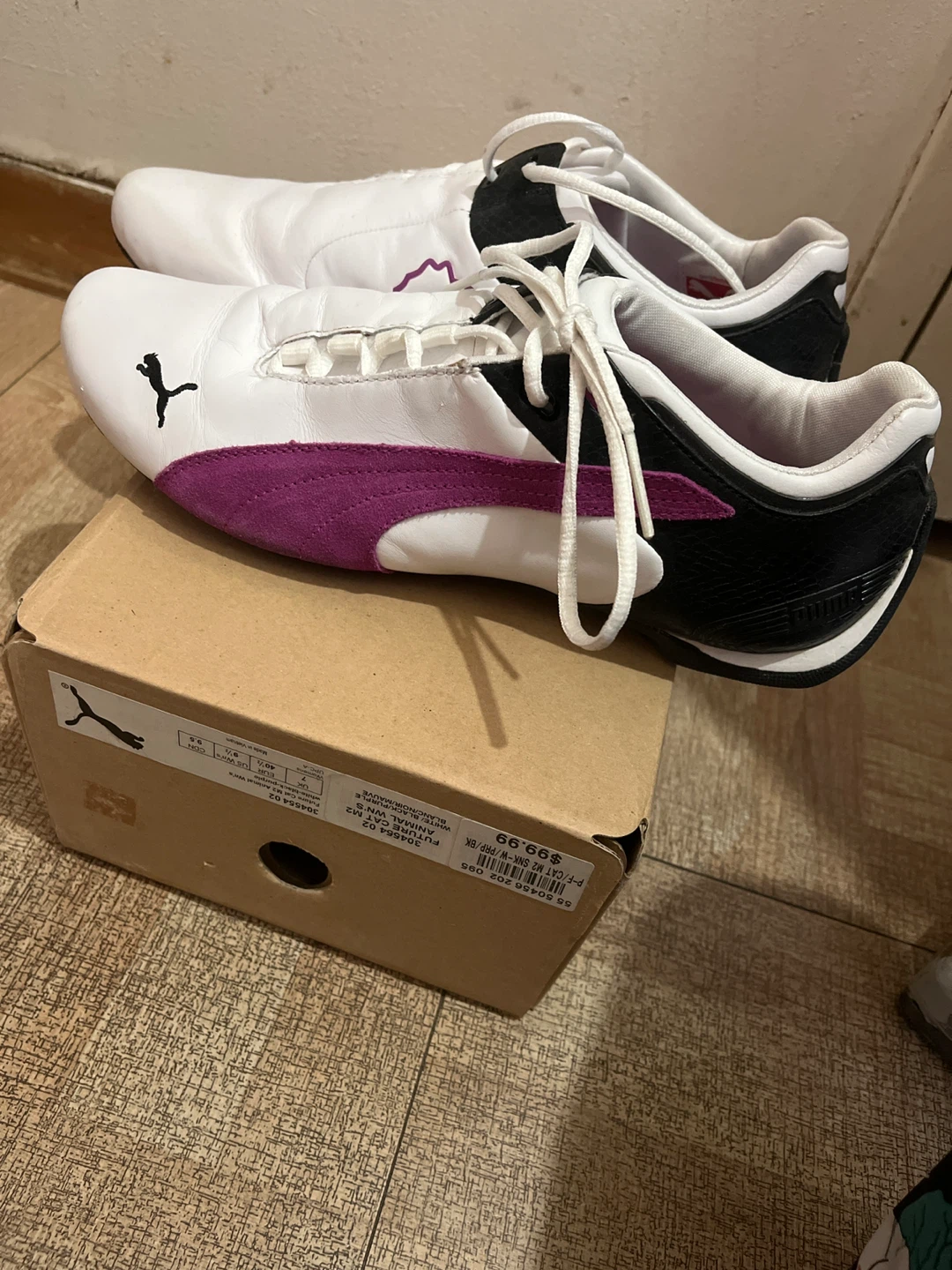 Puma White & Purple Future Cat Shoes