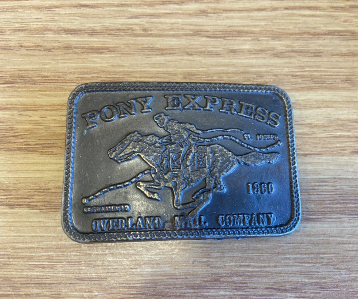 Pony Express Overland Mail Company Belt Buckle