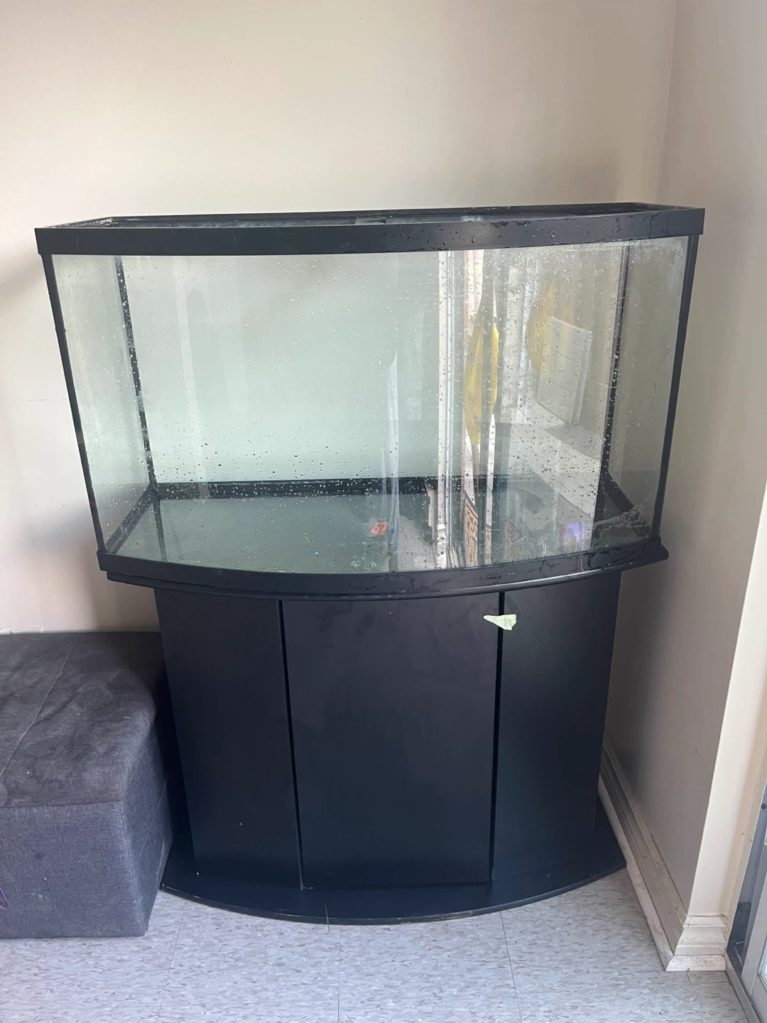 Black Bowfront Aquarium with Cabinet Stand - photo 2