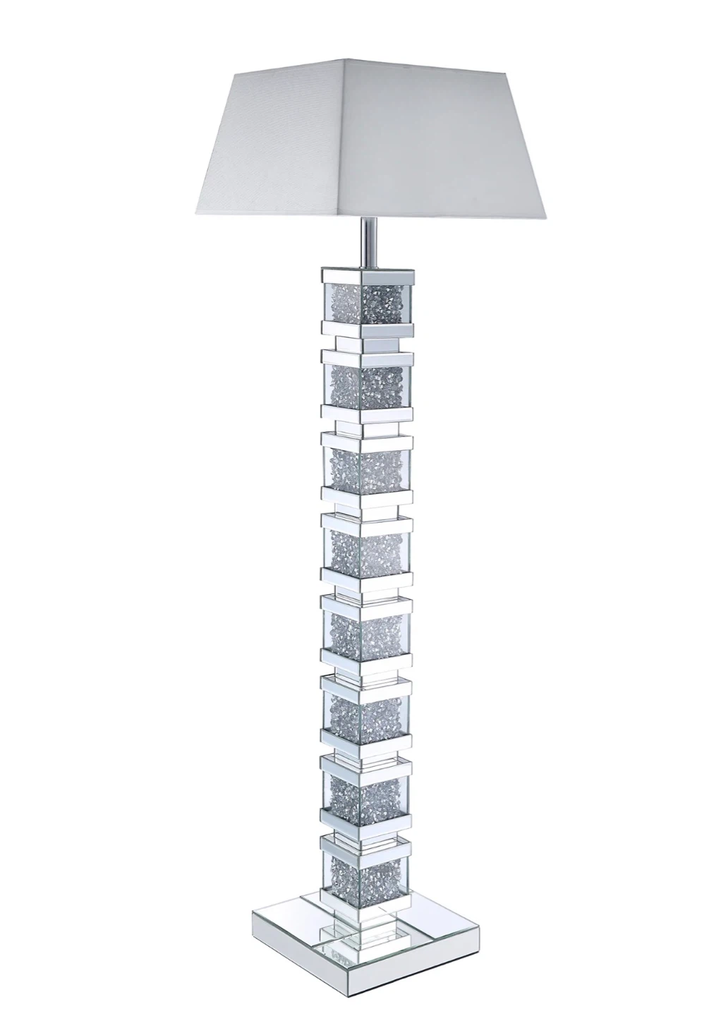 Memphis Glam Floor Lamp with Glass, Mirror, and Acrylic Crystals - photo 2