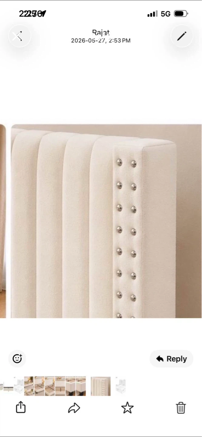 New King Size Velvet Upholstered Bed Frame - photo 4