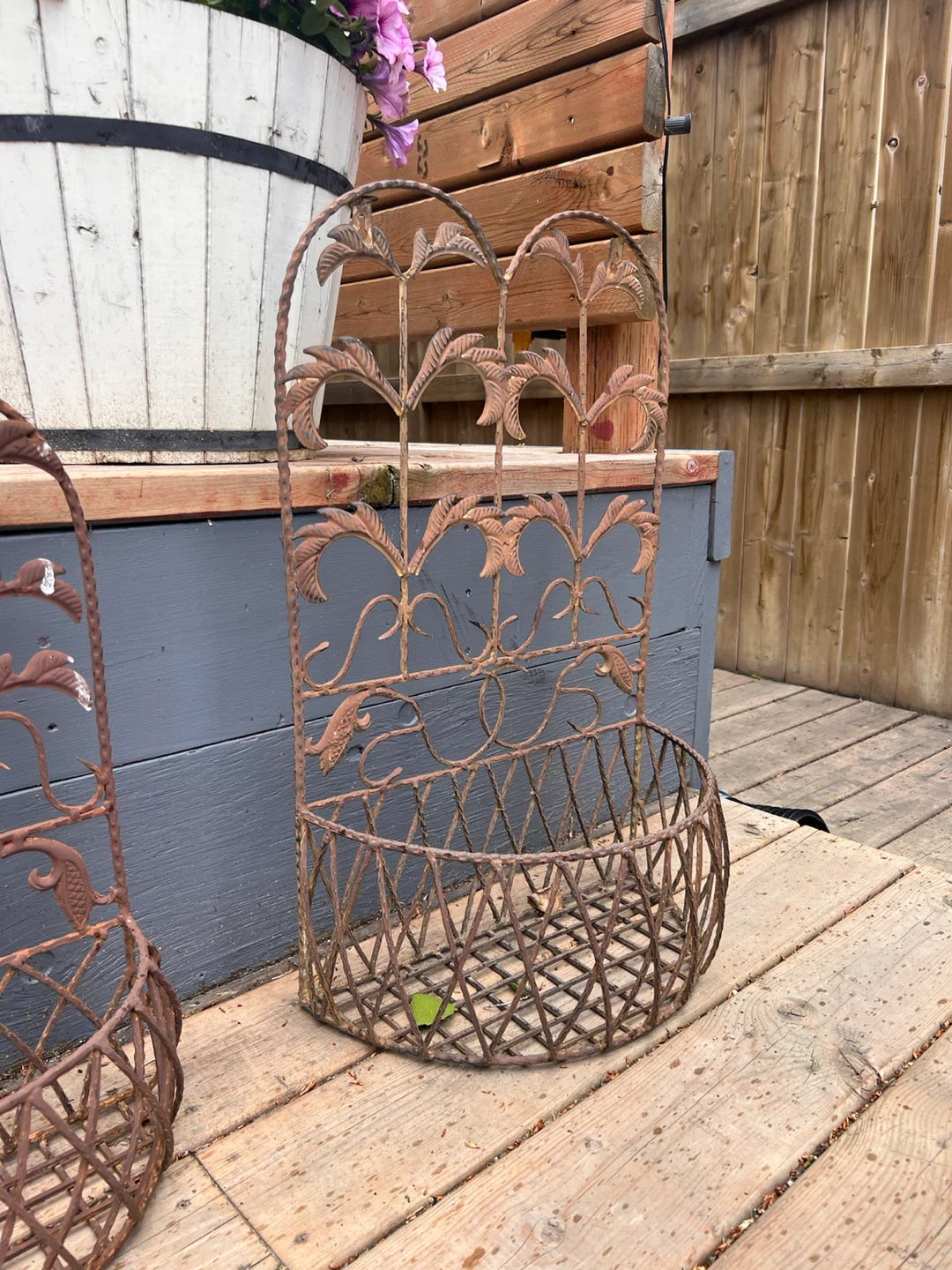 Rustic Metal Planter baskets, candle holders and torches - photo 2