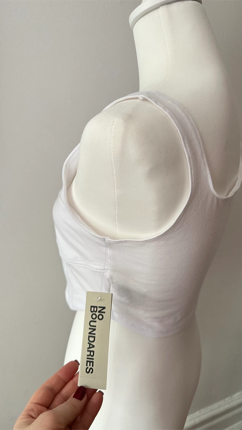 No Boundaries White Cropped Tank Top M - photo 2
