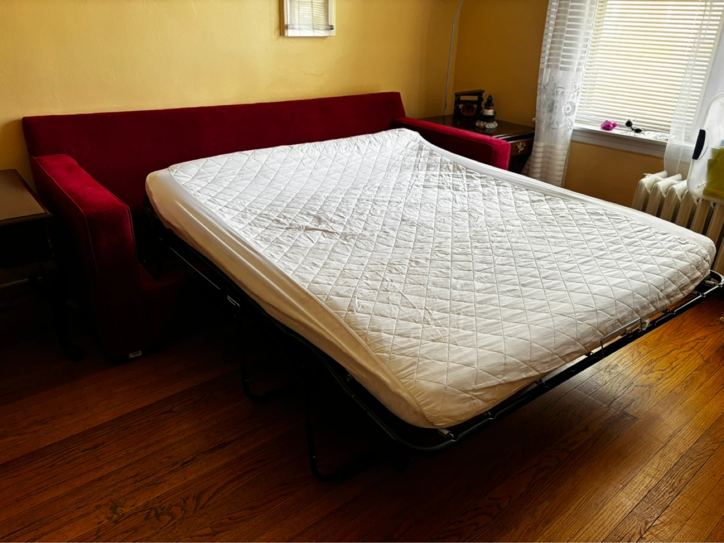 Red Corduroy Sofa Bed - photo 3