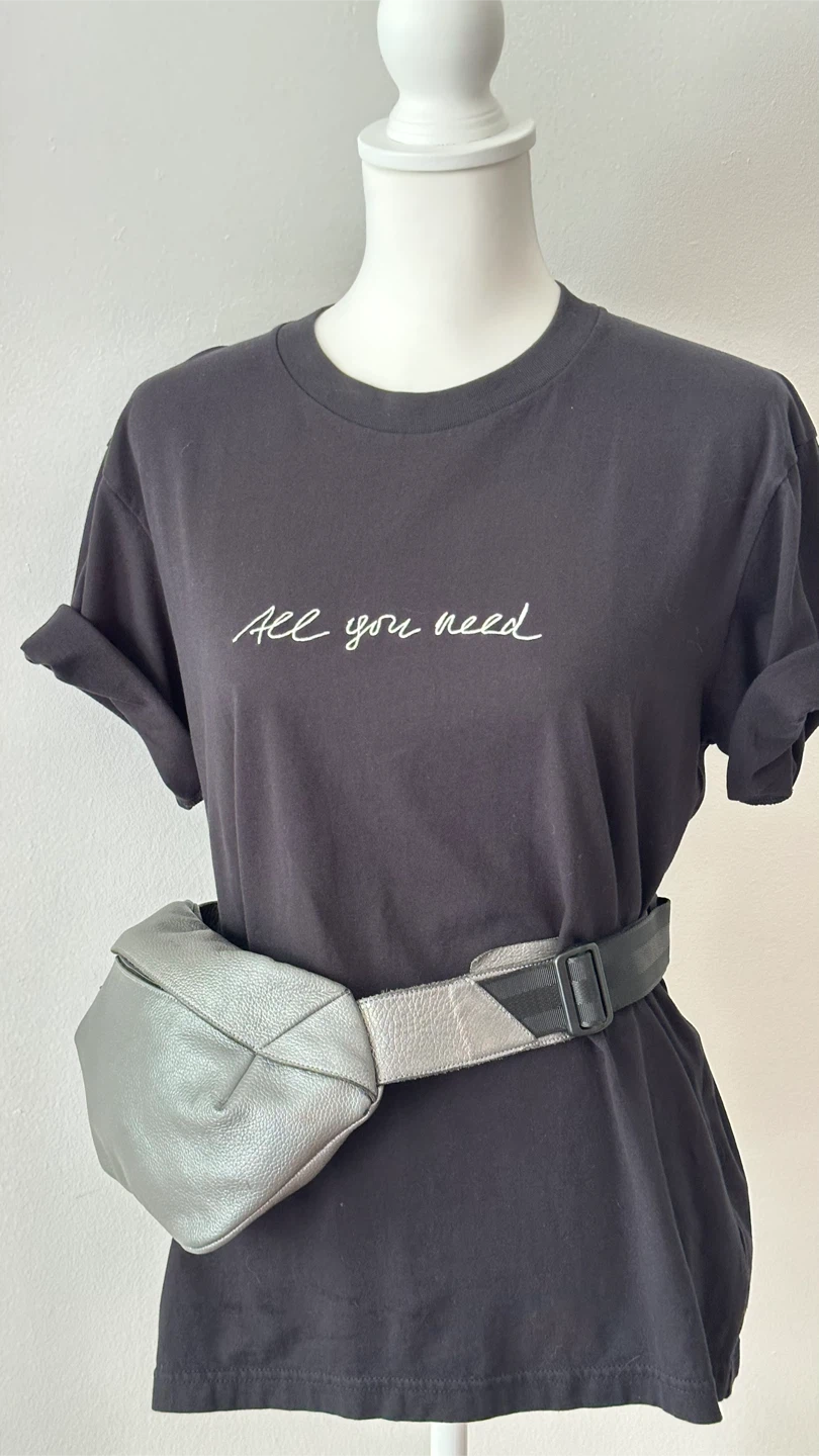 Silver genuine Leather Fanny Pack Waist Bag - photo 4