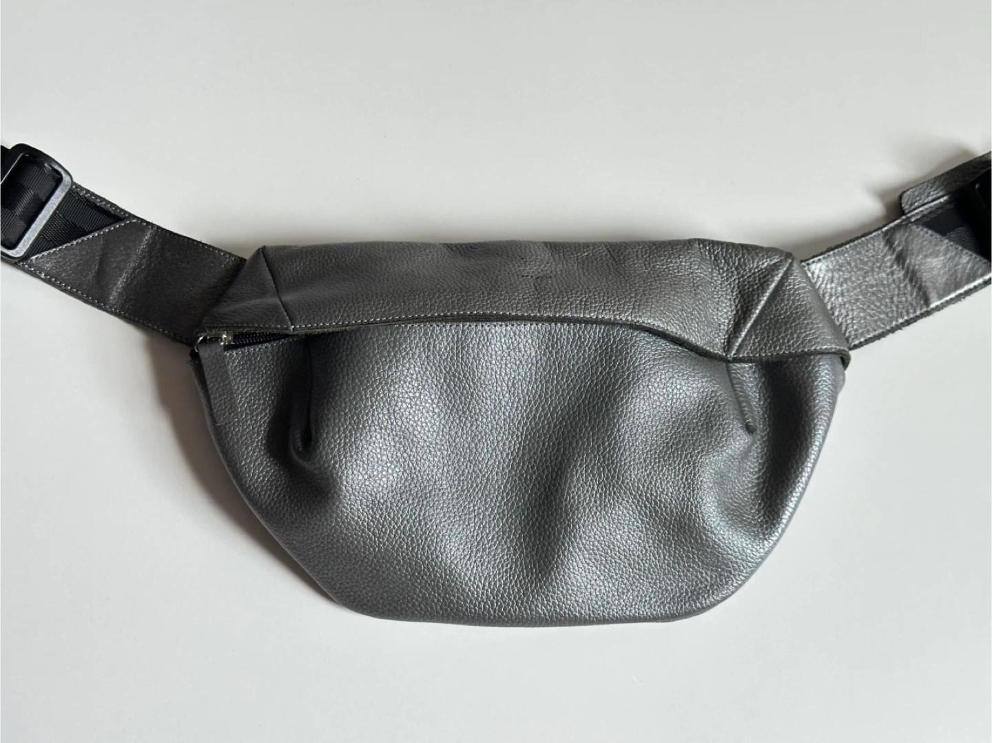 Silver genuine Leather Fanny Pack Waist Bag - photo 2