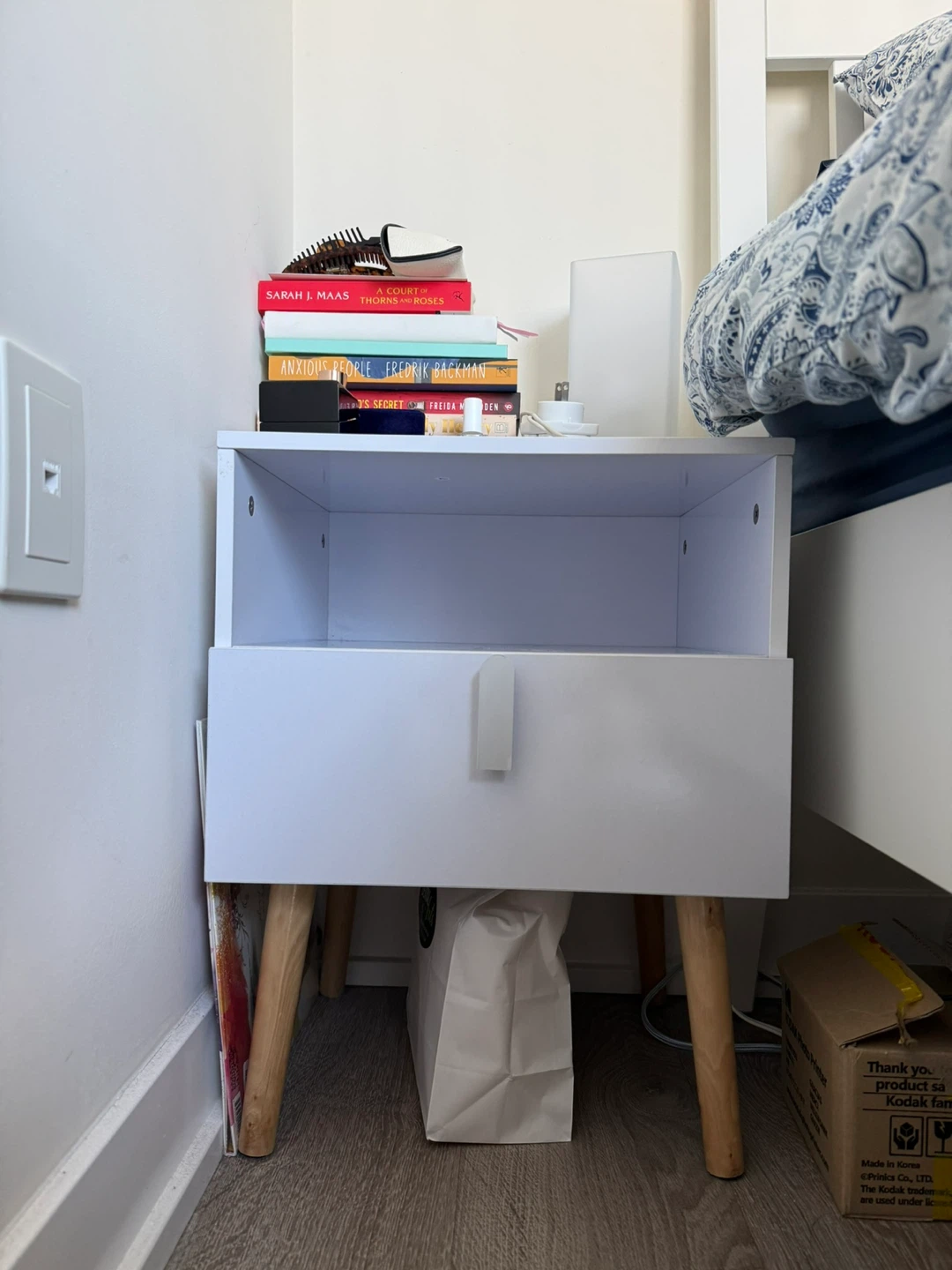 White Bedside Tables X2 with Drawer