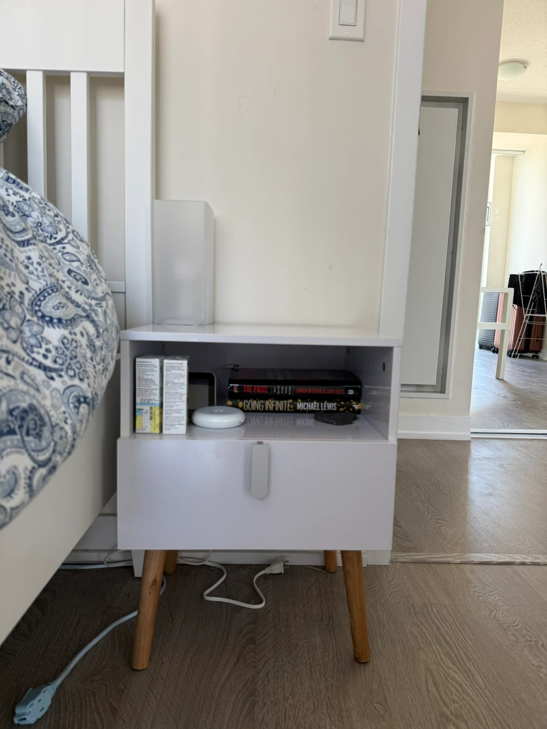 White Bedside Tables X2 with Drawer - photo 2
