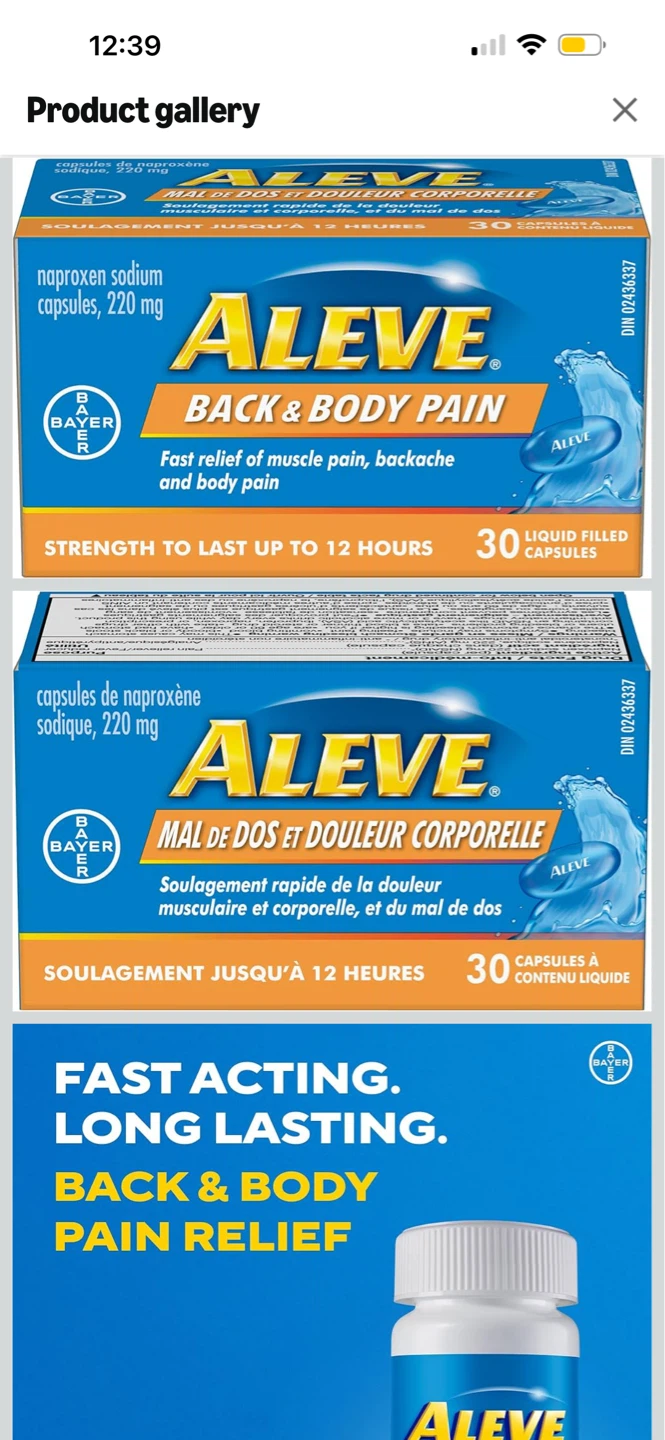 Aleve Back & Body Pain Naproxen Sodium Capsules (30 ct) - photo 2