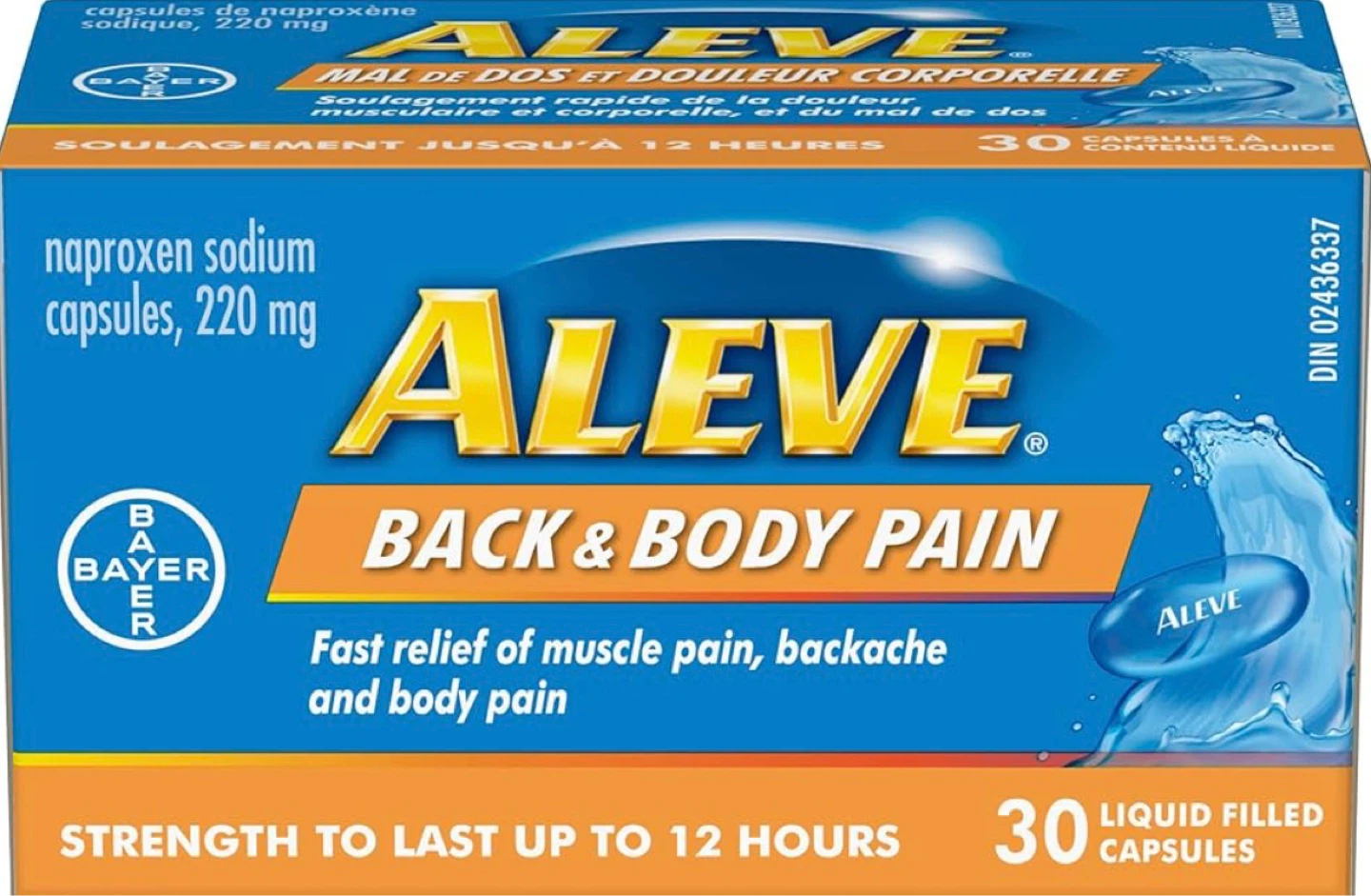 Aleve Back & Body Pain Naproxen Sodium Capsules (30 ct)