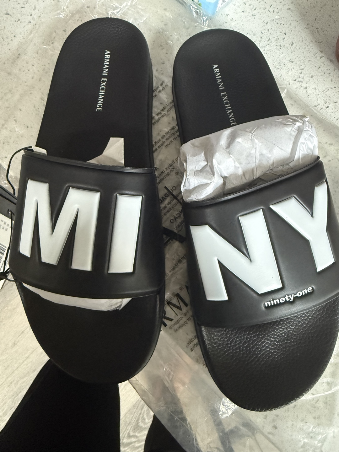 Armani exchange men’s slides