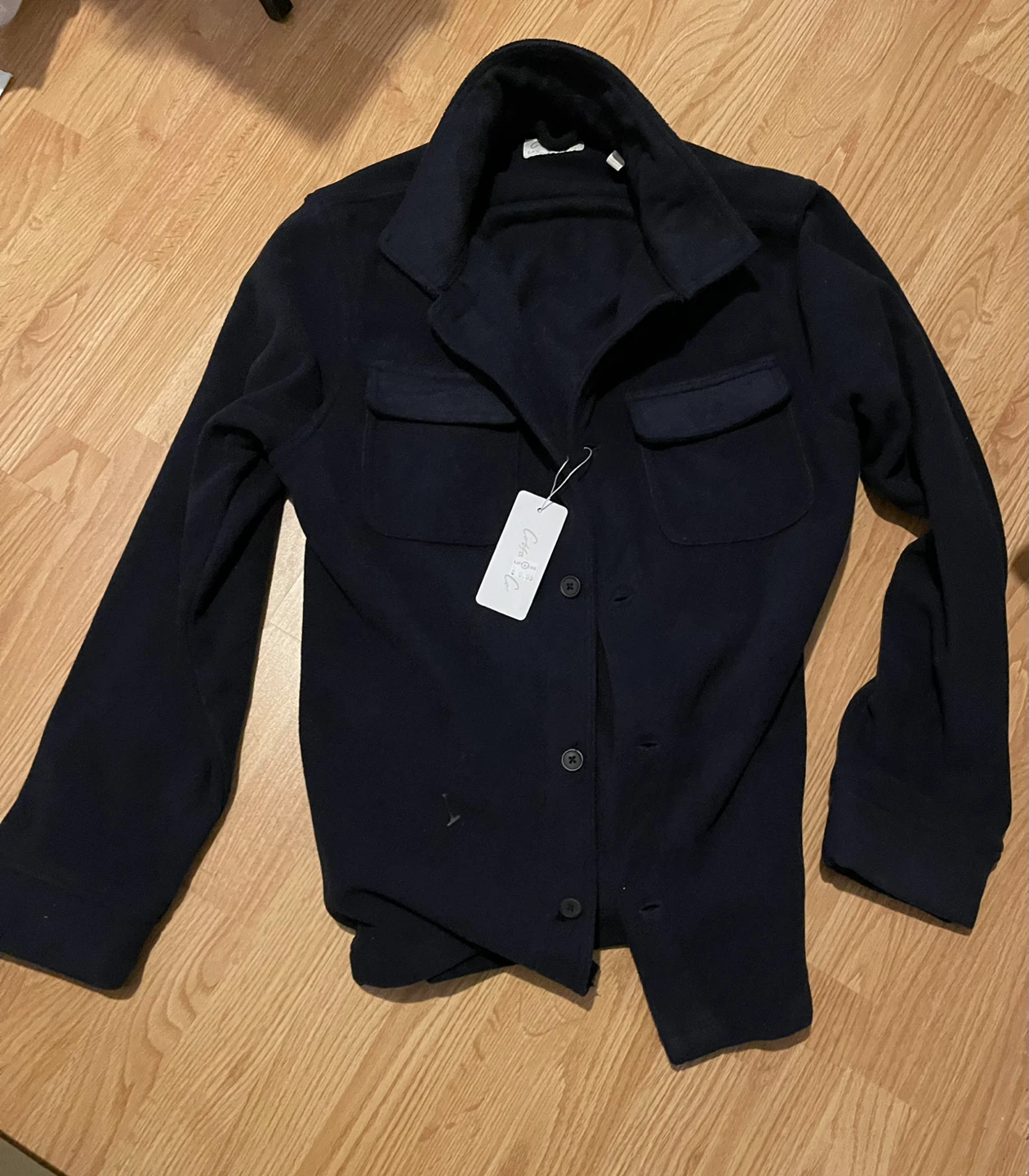 COS Navy Fleece Shirt Jacket