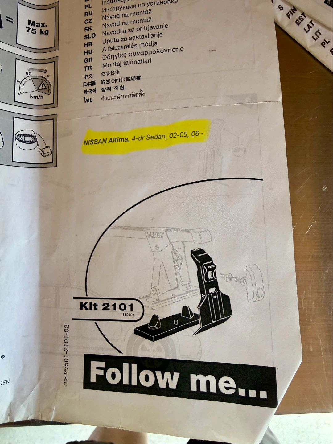 Thule 400XT "Rapid Aero" Foot Pack and Fit Kit 2101 - photo 4