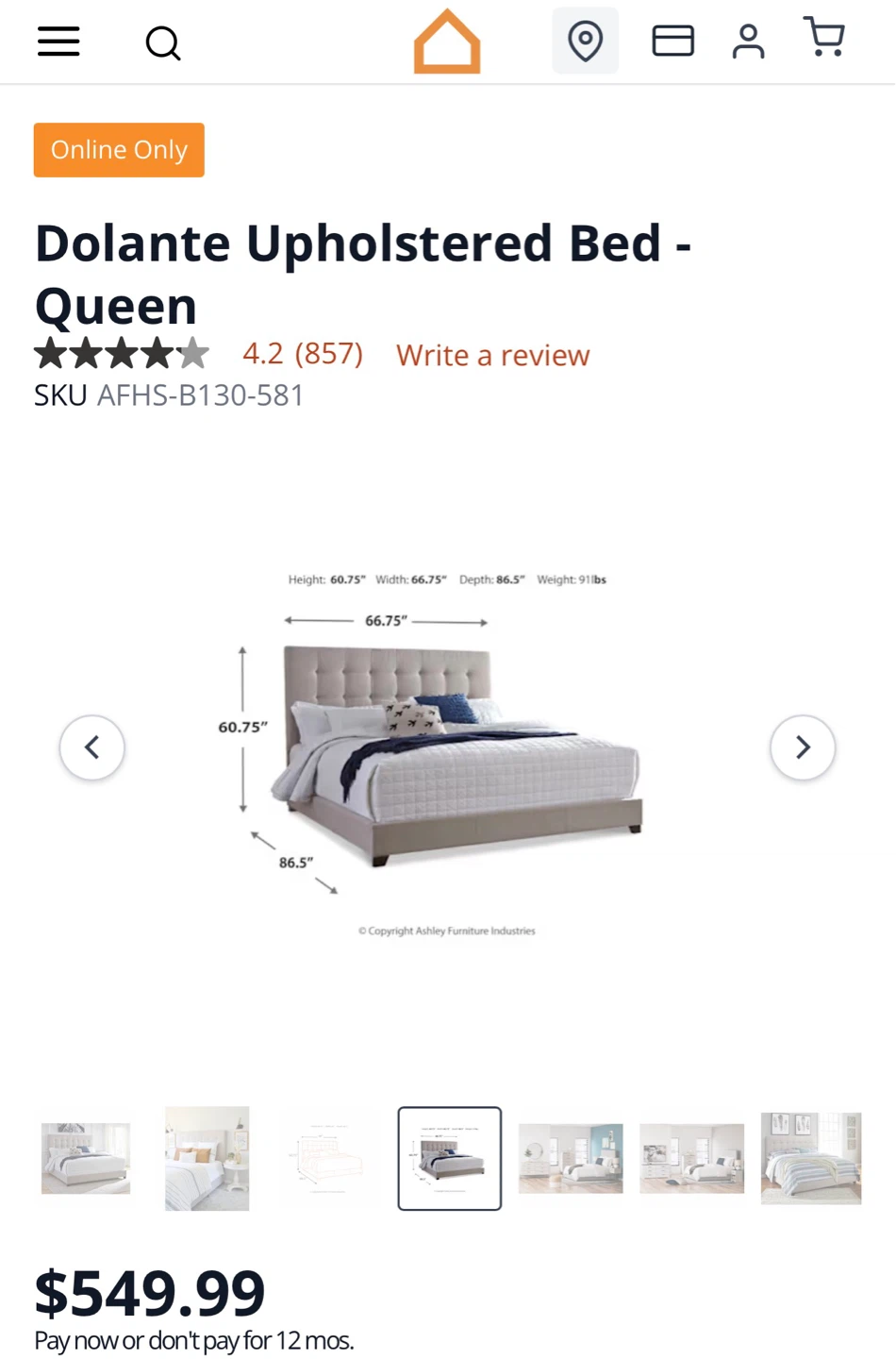 Ashley Signature Collection Dolante Upholstered Bed - Queen - photo 2