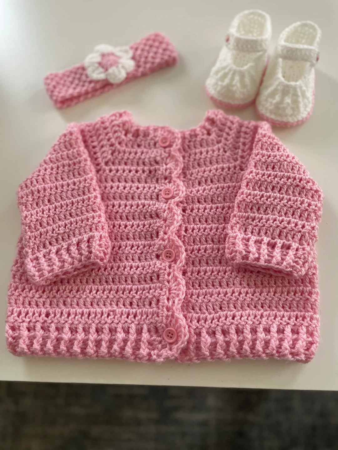 New Crochet Baby girls Cardigan set