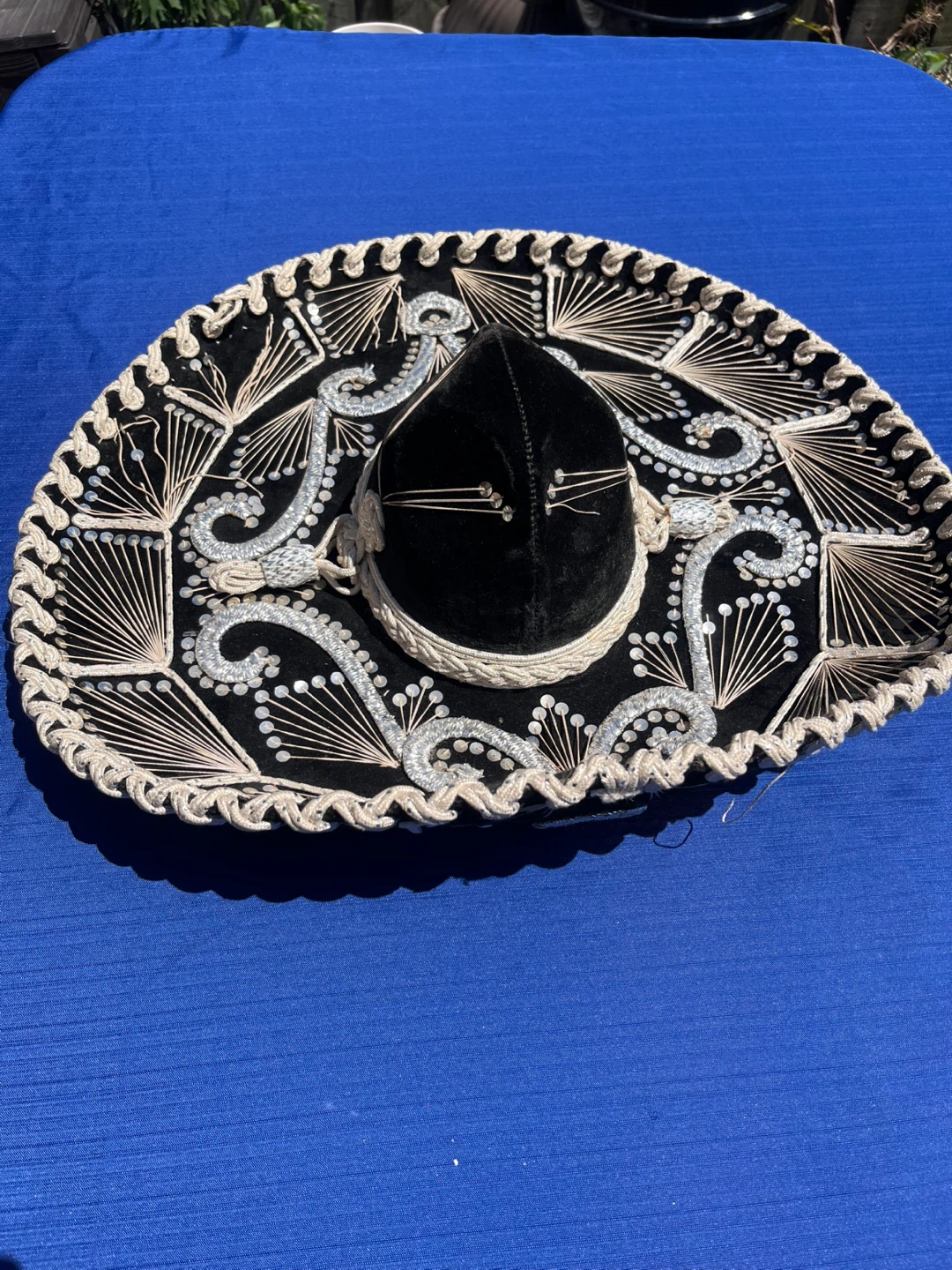 Vintage 1980s Pigalle Mexican Mariachi Sombrero 4X Black Velvet - photo 2