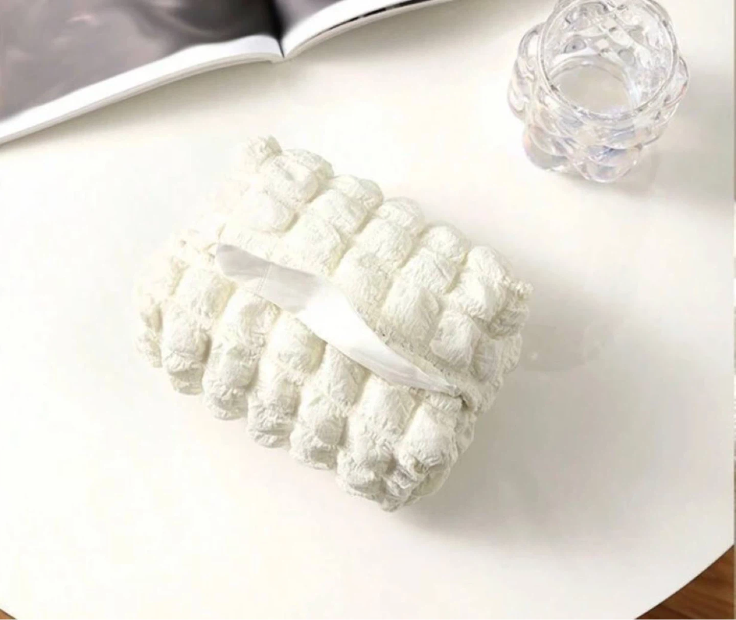 White Tissue Box Cover soft - photo 4