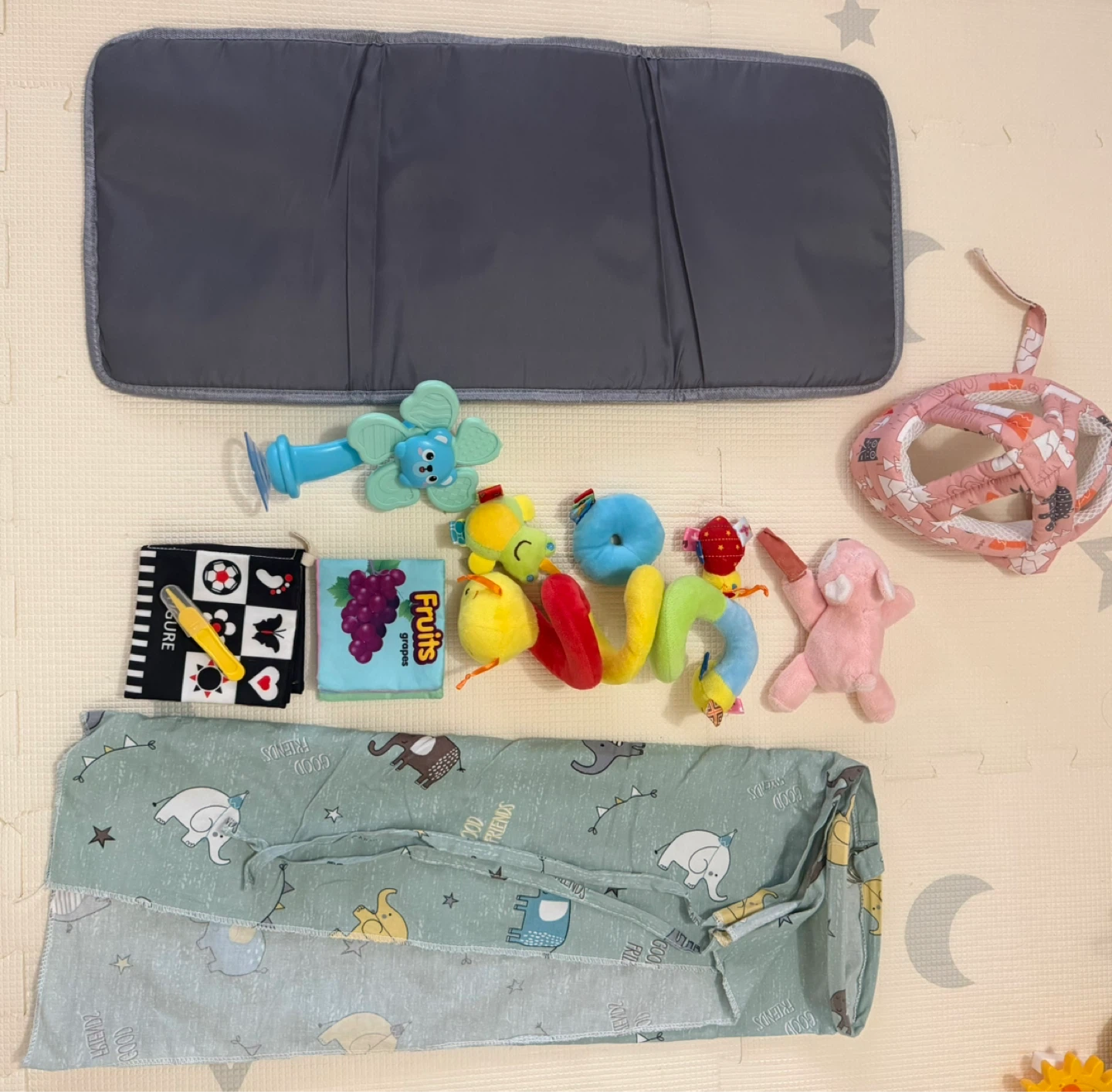 Baby change Mat ,Toys, head protection , nursing blanket