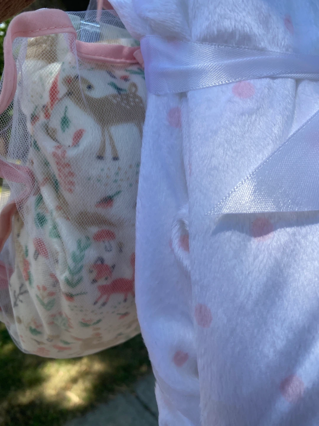 2 Brand New Baby Blanket and Swaddle Set with Deer Print