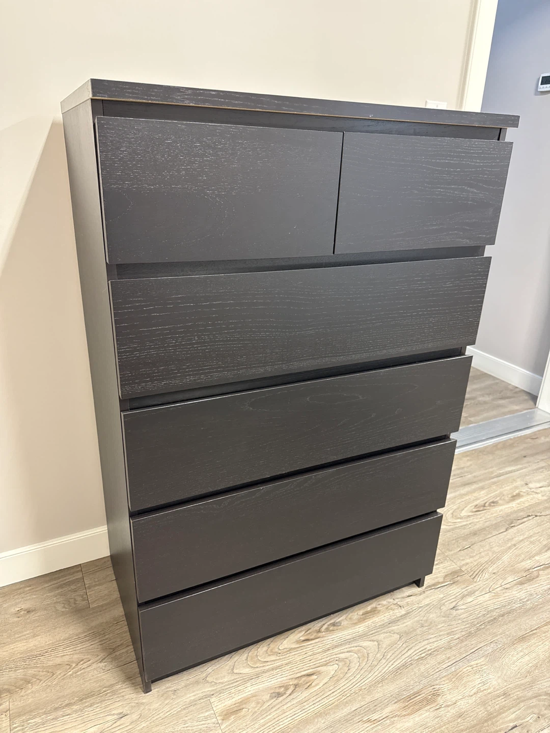 IKEA Malm Black/Brown 6-Drawer Dresser