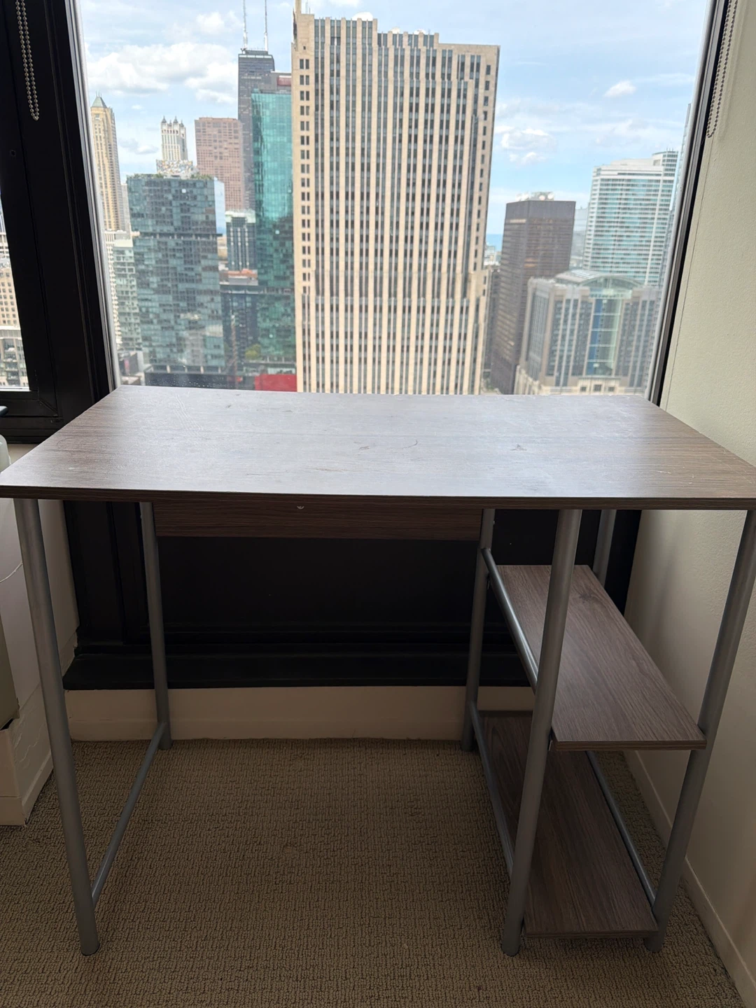 Wooden Desk with Metal Legs