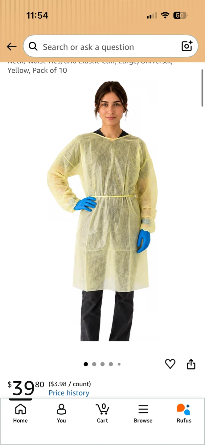 Yellow Disposable Gowns