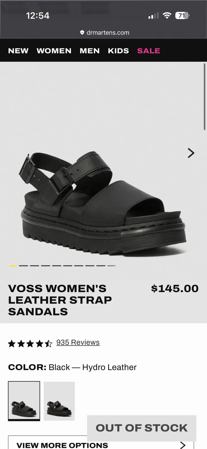Dr. Martens Voss Leather Strap Sandals - Black