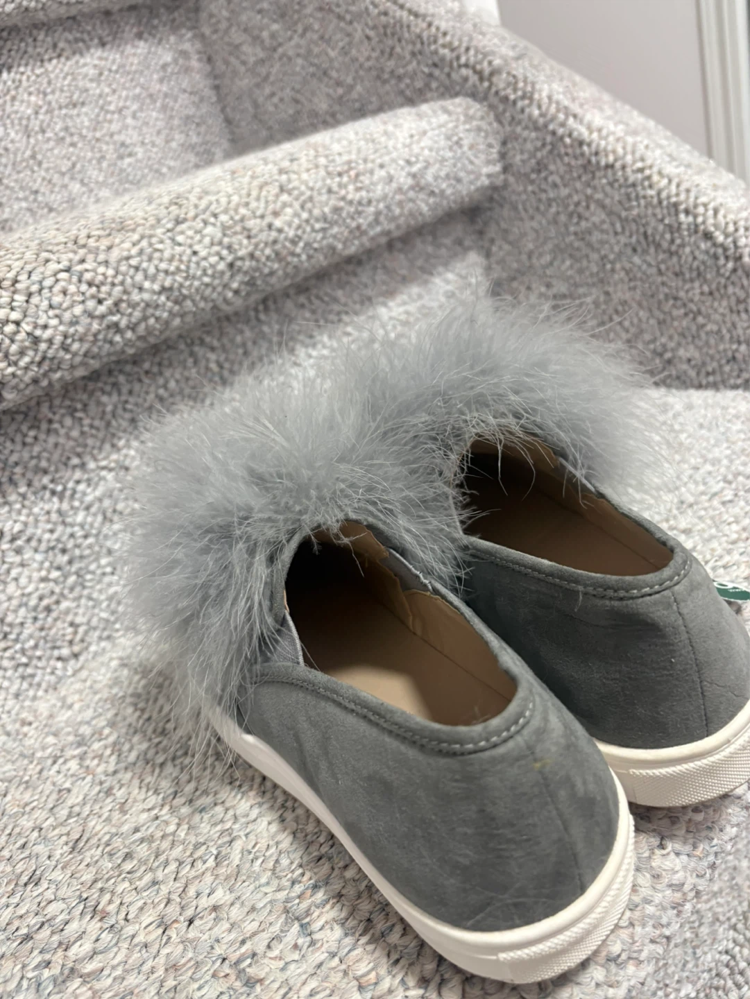 Steve Madden Grey Fuzzy Slip-On Sneakers brand new
