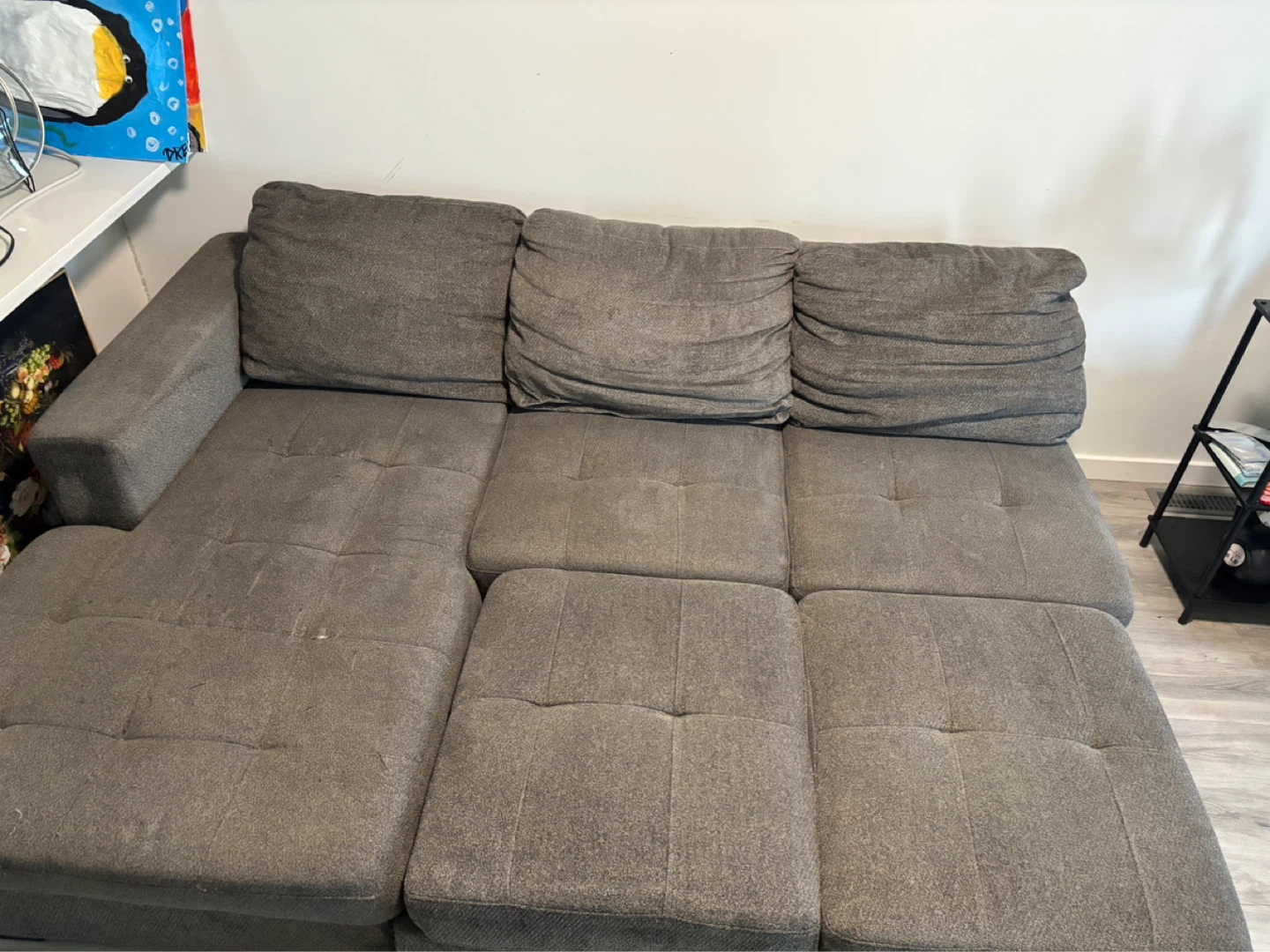Grey Sectional Sofa with Reclining Chaise - photo 2