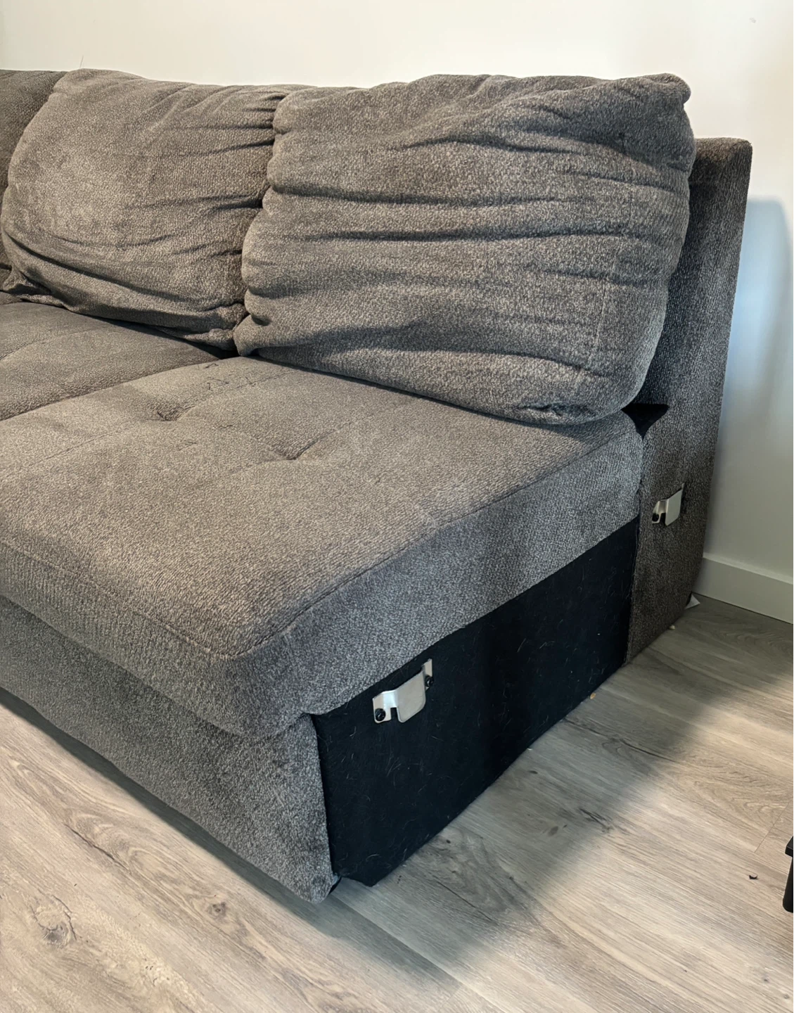 Grey Sectional Sofa with Reclining Chaise - photo 4