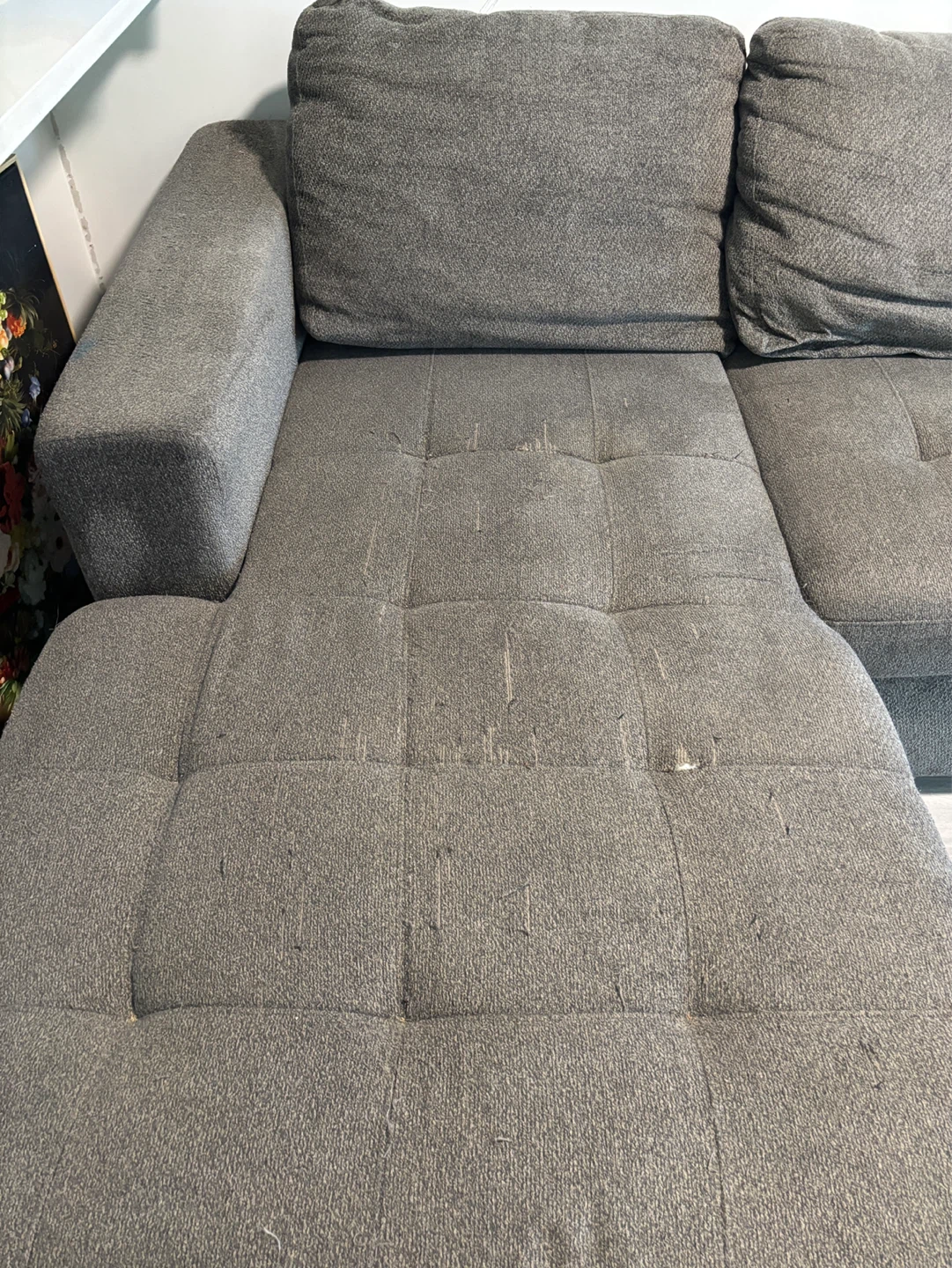 Grey Sectional Sofa with Reclining Chaise - photo 3