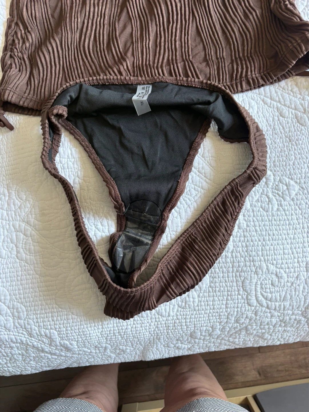 Brown Textured Bikini Set - photo 3