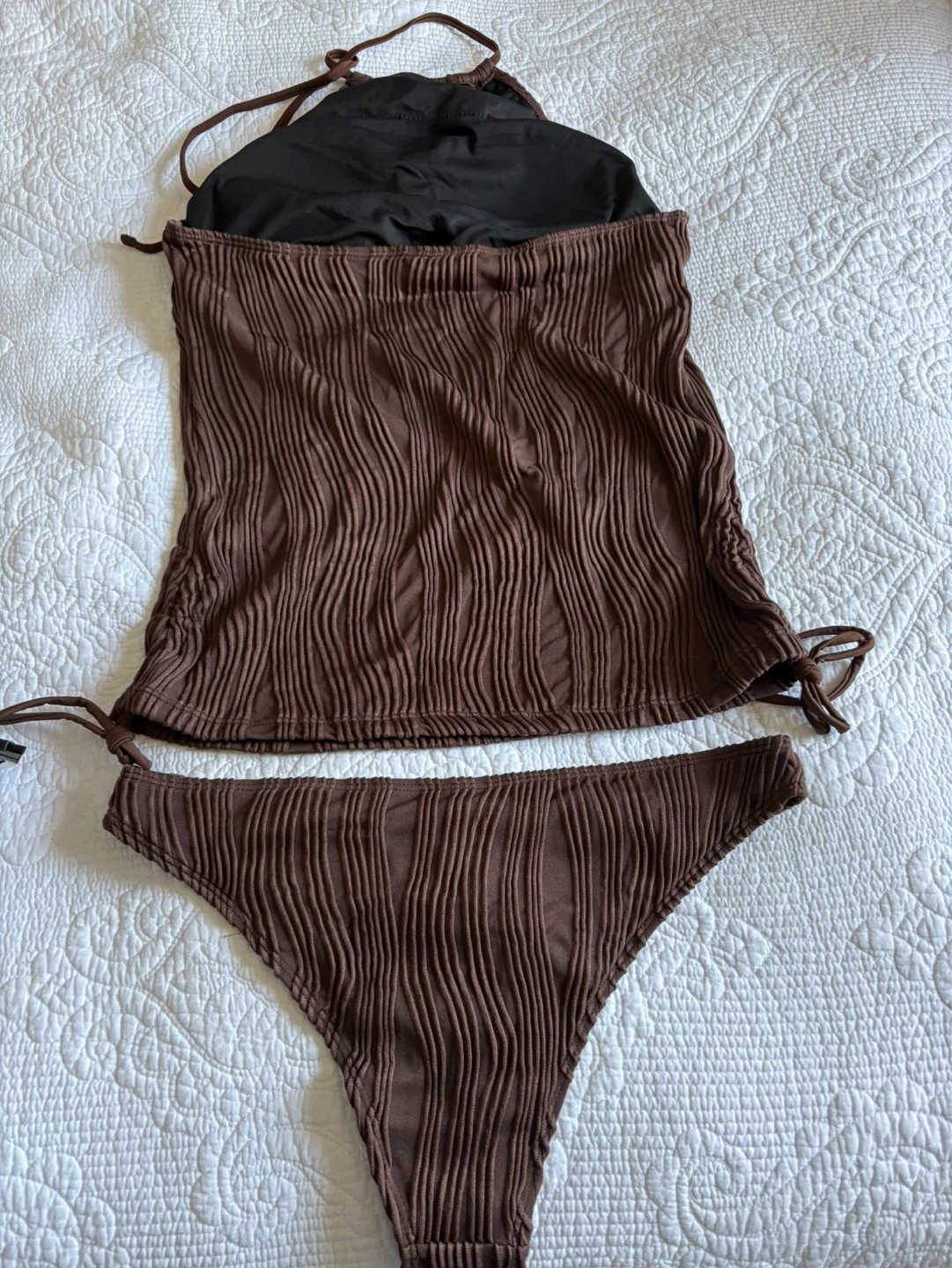 Brown Textured Bikini Set - photo 2