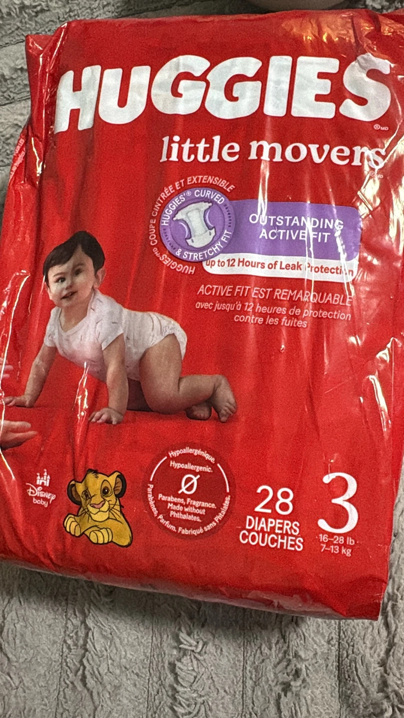 Huggies Little Movers Diapers, Size 3, 28 Count