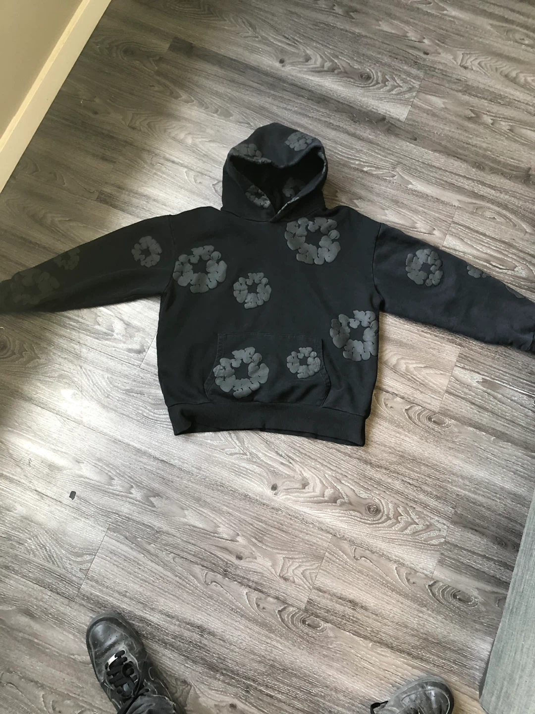 Denim tears Black monochrome hoodie