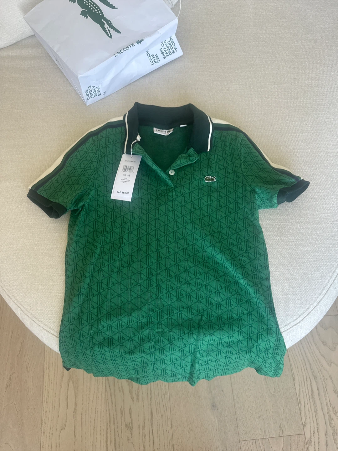 Lacoste Green All-Over Logo Polo Shirt