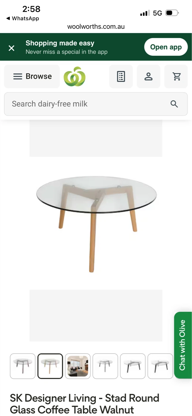 SK Designer Living Stad Round Glass Coffee Table - Walnut - photo 3