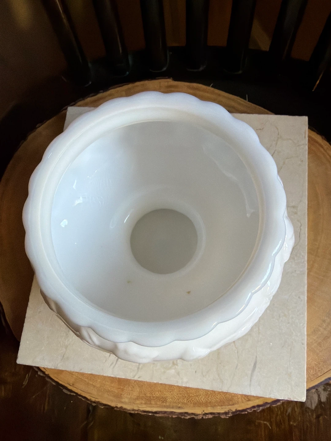 Vintage White Milk Glass Pedestal Bowl Vase - photo 2